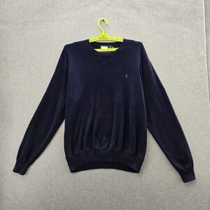 Polo Ralph Lauren Men Sweater XL Navy Embroidered Pony Logo Long Sleeve Preppy